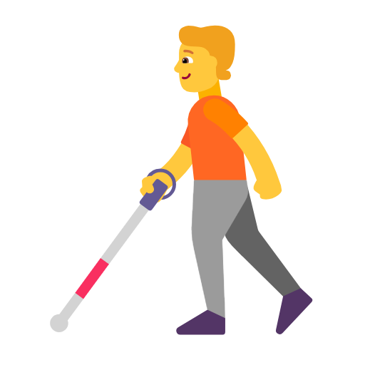 Person With White Cane on Microsoft Fluent