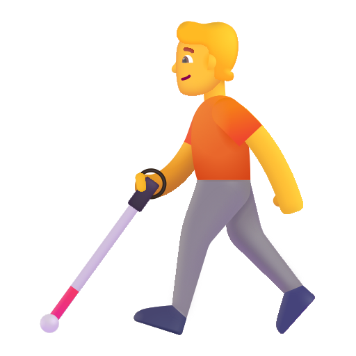 Person With White Cane on Microsoft 3D