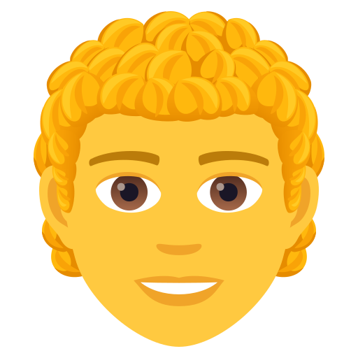 Person: Curly Hair on JoyPixels