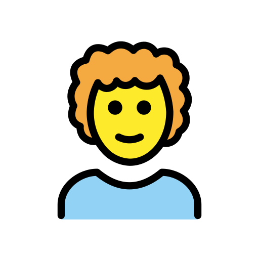 Person: Curly Hair on OpenMoji