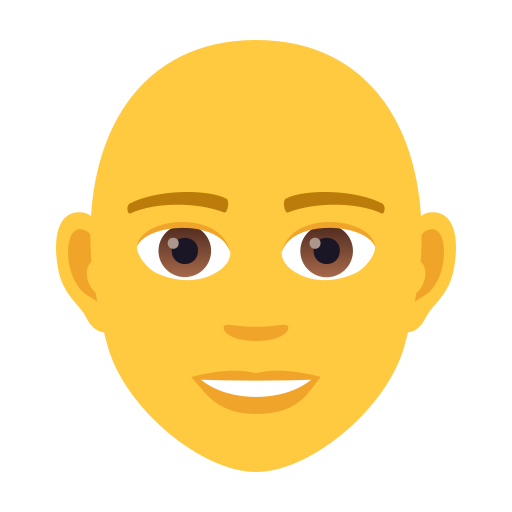 Person: Bald on JoyPixels