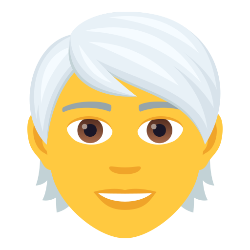 Person: White Hair on JoyPixels