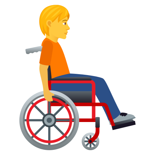 Person In Manual Wheelchair Facing Right on JoyPixels