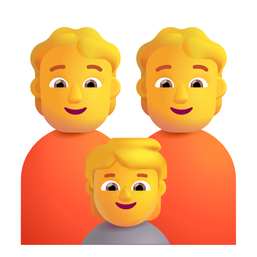 Family: Adult, Adult, Child on Microsoft 3D