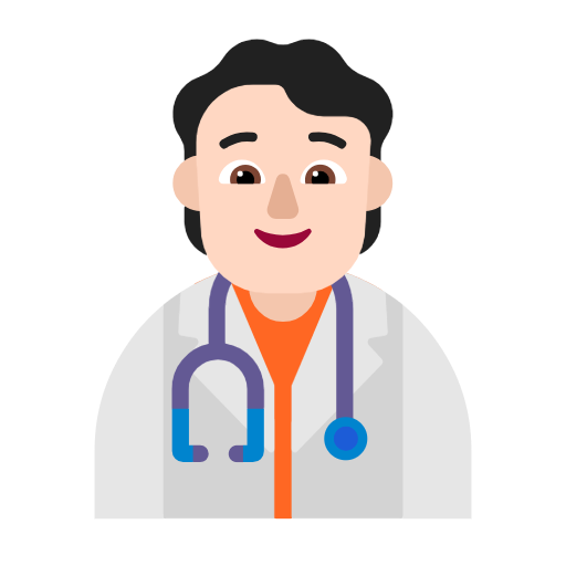 Health Worker: Light Skin Tone on Microsoft Fluent