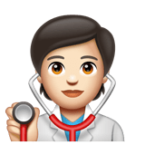 Health Worker: Light Skin Tone on WhatsApp