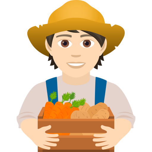 Farmer: Light Skin Tone on JoyPixels
