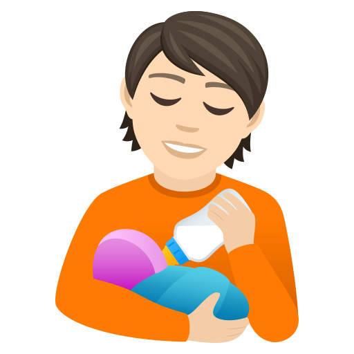 Person Feeding Baby: Light Skin Tone on JoyPixels