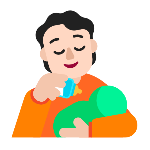 Person Feeding Baby: Light Skin Tone on Microsoft Fluent