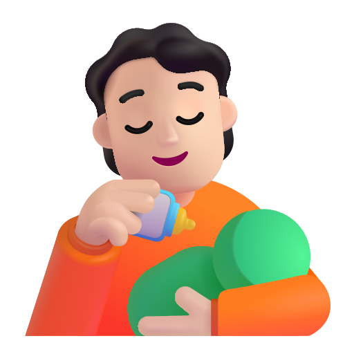 Person Feeding Baby: Light Skin Tone on Microsoft 3D
