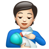 Person Feeding Baby: Light Skin Tone on WhatsApp