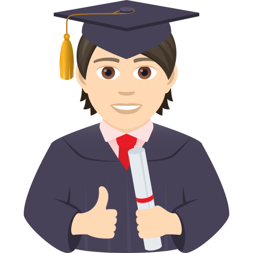 Student: Light Skin Tone on JoyPixels