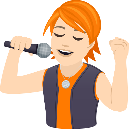 Singer: Light Skin Tone on JoyPixels