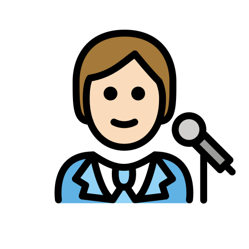 Singer: Light Skin Tone on OpenMoji