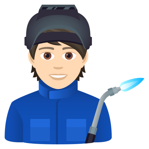 Factory Worker: Light Skin Tone on JoyPixels