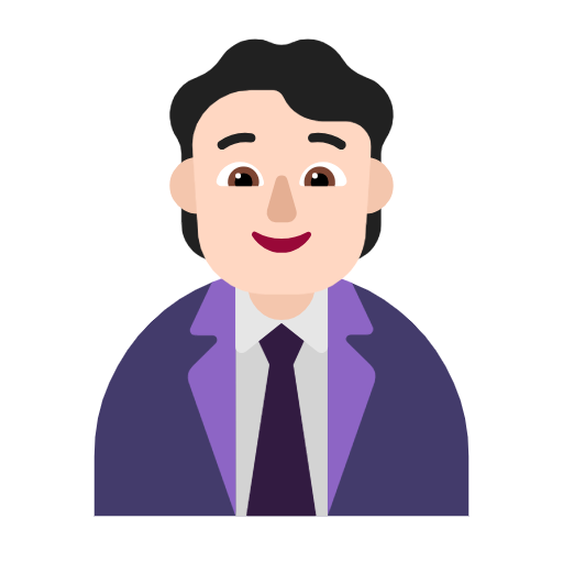 Office Worker: Light Skin Tone on Microsoft Fluent