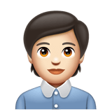 Office Worker: Light Skin Tone on WhatsApp