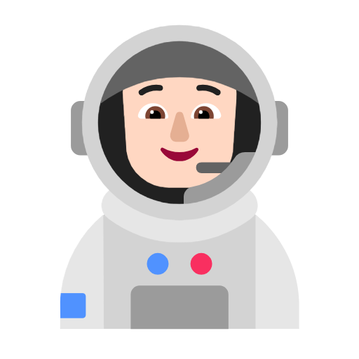 Astronaut: Light Skin Tone on Microsoft Fluent