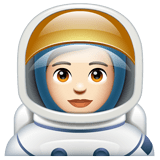 Astronaut: Light Skin Tone on WhatsApp
