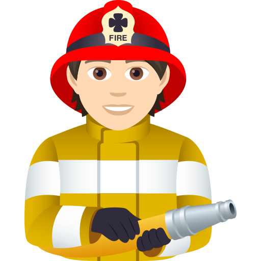 Firefighter: Light Skin Tone on JoyPixels