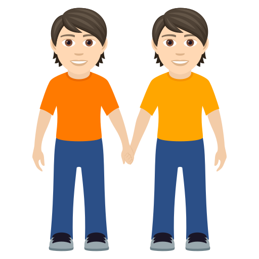 People Holding Hands: Light Skin Tone on JoyPixels