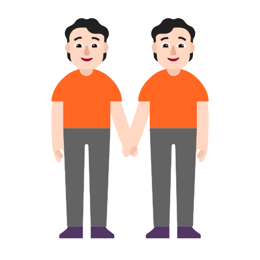 People Holding Hands: Light Skin Tone on Microsoft Fluent