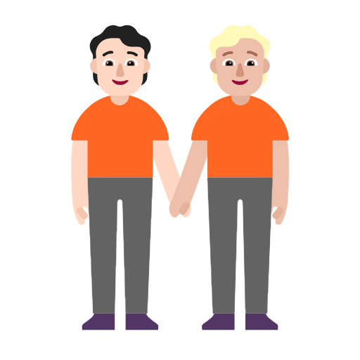 People Holding Hands: Medium-Light Skin Tone on Microsoft Fluent