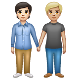 People Holding Hands: Medium-Light Skin Tone on WhatsApp