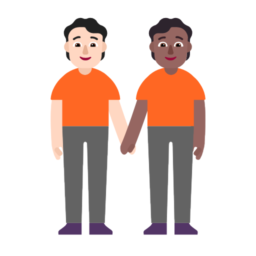 People Holding Hands: Medium-Dark Skin Tone on Microsoft Fluent