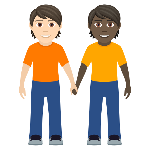 People Holding Hands: Dark Skin Tone on JoyPixels