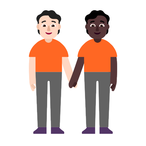 People Holding Hands: Dark Skin Tone on Microsoft Fluent