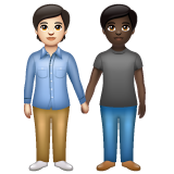 People Holding Hands: Dark Skin Tone on WhatsApp