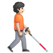 Person With White Cane Facing Right: Light Skin Tone on Samsung