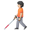 Person With White Cane: Light Skin Tone on Samsung