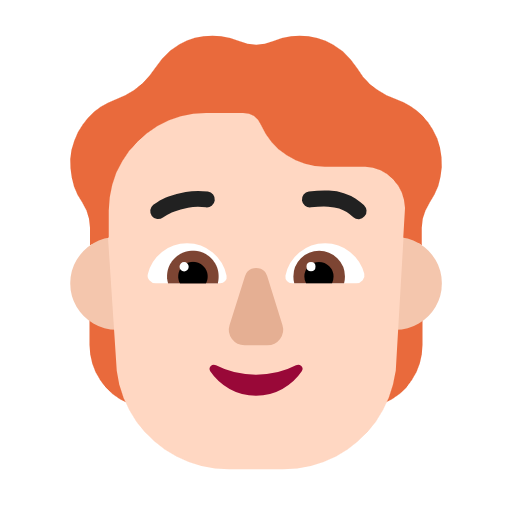 Person: Red Hair: Light Skin Tone on Microsoft Fluent