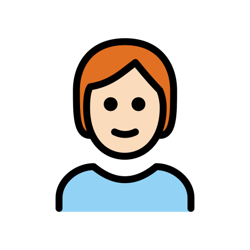 Person: Red Hair: Light Skin Tone on OpenMoji