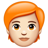 Person: Red Hair: Light Skin Tone on WhatsApp