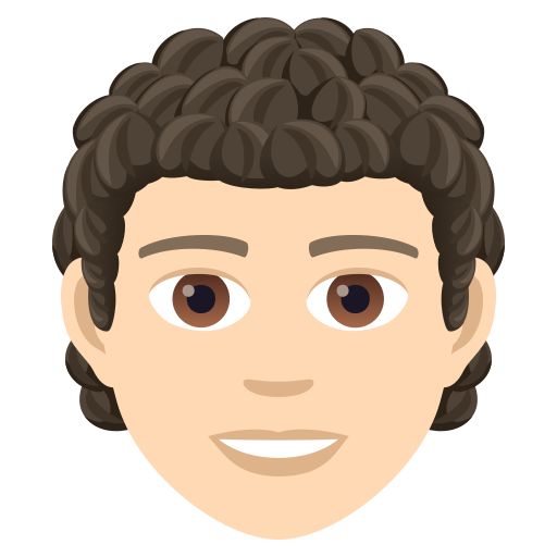 Person: Curly Hair: Light Skin Tone on JoyPixels