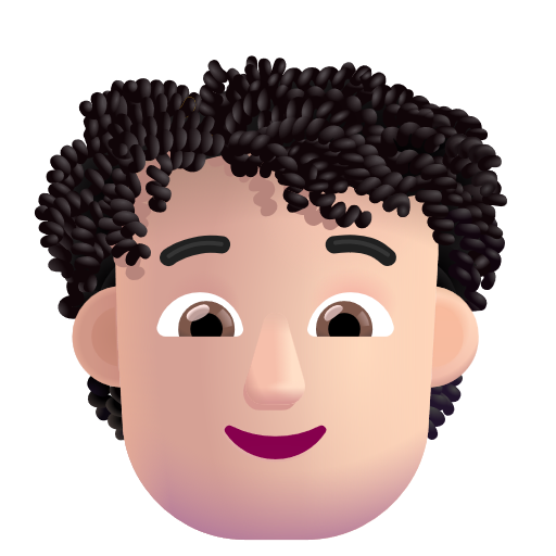 Person: Curly Hair: Light Skin Tone on Microsoft 3D
