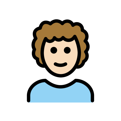 Person: Curly Hair: Light Skin Tone on OpenMoji
