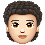 Person: Curly Hair: Light Skin Tone on WhatsApp