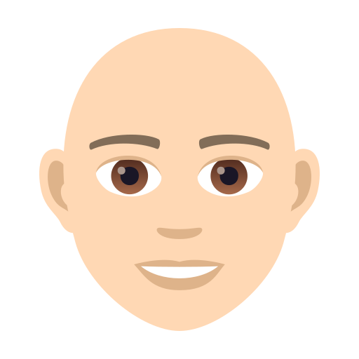Person: Bald: Light Skin Tone on JoyPixels