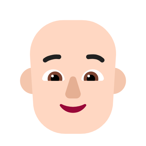 Person: Bald: Light Skin Tone on Microsoft Fluent