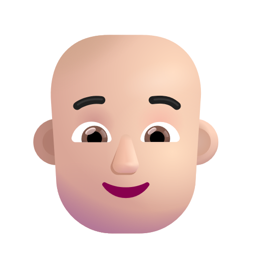 Person: Bald: Light Skin Tone on Microsoft 3D
