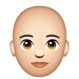 Person: Bald: Light Skin Tone on WhatsApp