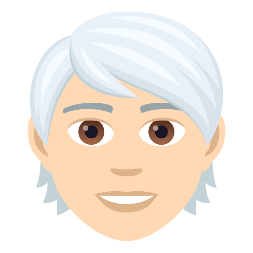 Person: White Hair: Light Skin Tone on JoyPixels