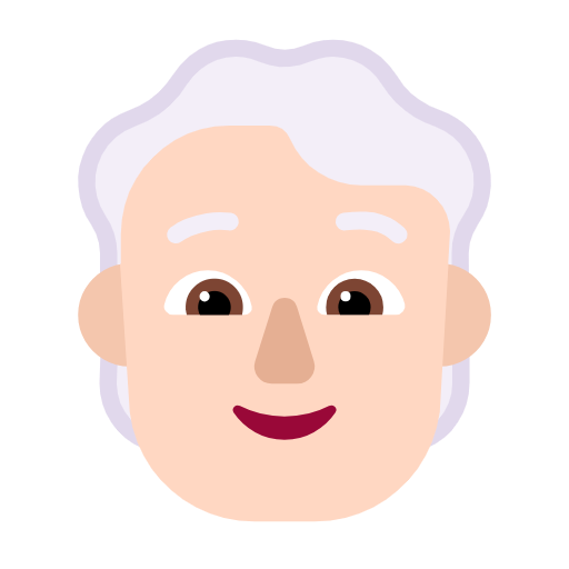 Person: White Hair: Light Skin Tone on Microsoft Fluent