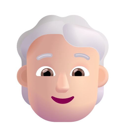 Person: White Hair: Light Skin Tone on Microsoft 3D