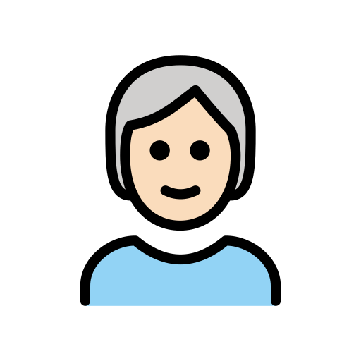 Person: White Hair: Light Skin Tone on OpenMoji