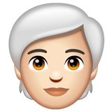 Person: White Hair: Light Skin Tone on WhatsApp